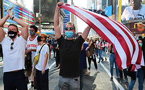 Impromptu Biden Victory Rally : Times Square : New York :  Photos : Richard Moore : Photographer